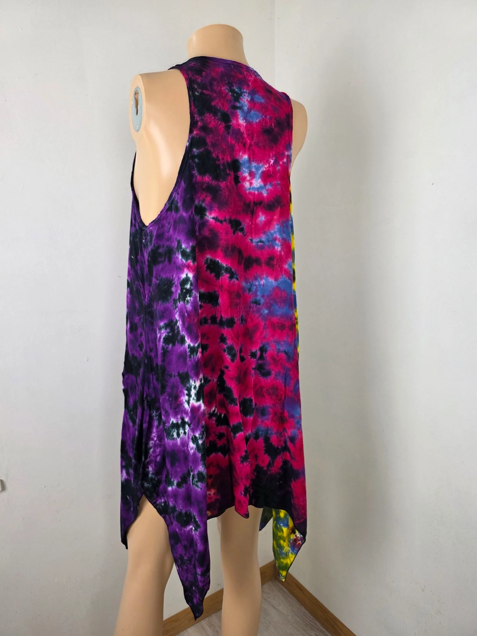 Boho fairy vintage Y2K tie-dye asymmetrical dress one size – photo 11